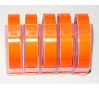 Motex 5 FLUORO ORANGE Embossing Label Maker Tapes 9mm x 3m