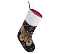 Moth Christmas Stockings 18 Inch Large Hanging Stocking with White Plush Cuff Xmas Stocking Fireplace Hanging Stockings Gift for Family Holiday Party Decoration