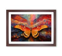 Moth Colour Field Framed Wall Art Print, Ready to Hang Picture for Living Room Bedroom Home Office, Walnut A2 (66 x 48 cm)