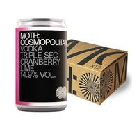 MOTH: Cosmopolitan Cocktails Ready To Drink Pre-Mixed Cans, 12 x 125ml, 14.9% ABV - Tart and Sweet, Vodka, Triple Sec & Cranberry, Premium Quality Bar Strength