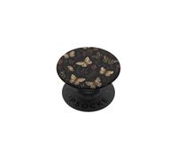 Moth Cream Dark Brown Red Flower Gothic Dark Cottagecore PopSockets Adhesive PopGrip