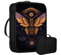 Moth Dream Bible Bag Large Bible Case Cover for Women Men, Multi-Functional Church Bag Bible Protector with Handle Zippered Pocket Christian Gift Bible Study Supplies
