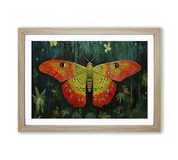 Moth Expressionism Framed Print | A2 Oak Framed Wall Art | Ready to Hang | Eclectic Historical Picture | Living Room Bedroom Lounge Office