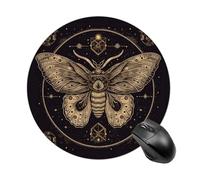 Moth Gaming Mouse Pad Funny Mousepad with Non-Slip Rubber Base Cute Mouse Pads for Desk for Women Small Portable Mouse Mat for Laptop Mini Computer Mousepads 7.8x7.8 Inches