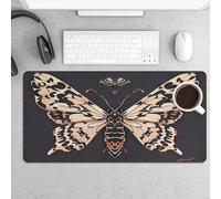 Moth Gothic Gaming Mouse Pad 12x24 Inch Desk Pad Protector Waterproof Non-Slip Rubber Base Keyboard Mat Extra Large Desktop Mat for Office Home Computer Laptop Table Accessory