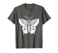 Moth Insect Magical Esoteric Line Art Illustration T-Shirt, Men, Asphalt Grey, Small