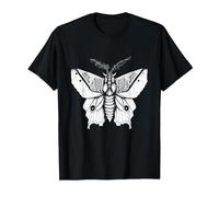 Moth Insect Magical Esoteric Line Art Illustration T-Shirt, Men, Black, X-Large