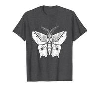 Moth Insect Magical Esoteric Line Art Illustration T-Shirt, Men, Dark Heather Grey, Small