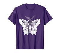 Moth Insect Magical Esoteric Line Art Illustration T-Shirt, Men, Purple, Large
