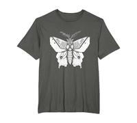 Moth Insect Magical Esoteric Line Art Illustration T-Shirt, Men's Big and Tall, Asphalt Grey, 5X Tall