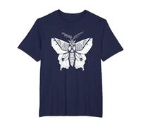 Moth Insect Magical Esoteric Line Art Illustration T-Shirt, Men's Big and Tall, Navy Blue, 5X Tall