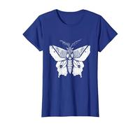 Moth Insect Magical Esoteric Line Art Illustration T-Shirt, Women, Royal Blue, X-Small