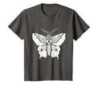 Moth Insect Magical Esoteric Line Art Illustration T-Shirt, Youth, Asphalt Grey, X-Small
