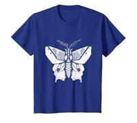 Moth Insect Magical Esoteric Line Art Illustration T-Shirt, Youth, Royal Blue, 3T