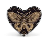 Moth Insect Nature Lapel Pin Round Button Badge Wildlife Enamel Style Brooch Metal Pinback for Hat Bag Clothing Gift