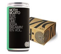 MOTH: Mojito Cocktails Ready To Drink Pre-Mixed Cans, 12x200ml, 10% ABV - Duppy Share Rum, Mint, Lime & Soda, Premium Quality Bar Strength