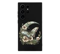 Moth Moon Flowers Novelty Phone Cases Compatible With Galaxy S23/Plus/Ultra Slim TPU Protective Cover Case Printed Protector