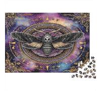 Moth Mystical-Artistic Cosmic Design Family Puzzles 1000 Pieces of Precision Cut Colourful Jigsaws As An Aesthetic Jigsaw Puzzle for Home Decor And Stress Relief 52x38cm/1000pcs