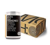 MOTH: Old Fashioned Cocktails Ready To Drink Pre-Mixed Cans, 12 x 100ml, 20% ABV - Whisky, Bitters & Sugar, Rich and Aromatic, Premium Quality Bar Strength