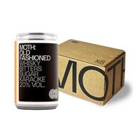 MOTH: Old Fashioned Cocktails Ready To Drink Pre-Mixed Cans, 8 x 100ml, 20% ABV - Whisky, Bitters & Sugar, Rich and Aromatic, Premium Quality Bar Strength