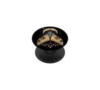 Moth Orange Eye Spot Crescent Moon Celestial Teal Witchy PopSockets Adhesive PopGrip
