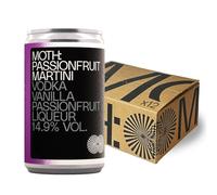 MOTH - Passionfruit Martini Cocktails Ready Mixed Cans, 12 x 125ml, 14.9% ABV - Vodka, Vanilla, Passionfruit Liqueur, Premium Bar Strength