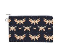 Moth Pattern Cute Zero Wallet for Women Men Lightweight Coin Pouch with Zippered