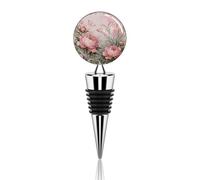 Moth Peony Cluster Wine Bottle Stopper Decorative Vacuum Silicone Wine Stopper with Beautiful Art Glass Reusable Beverage Bottle Sealer Keeps Fresh