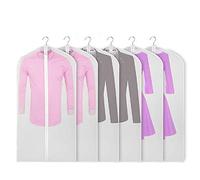 Moth Proof Clothes Covers, Waterproof Dustproof Garment Bags with Zip PEVA Translucent Garment Covers Bags for Clothes Storage 6pcs 60 * 100cm