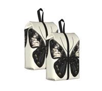 Moth Shoe Bags for Travel Black White Moth Packing Organizers Shoe Pouch with Handle