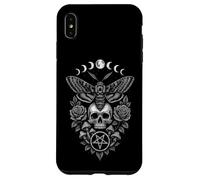 Moth Skull Moon phases Occult Art Pentagram Mystical Design Case for iPhone XS Max