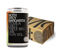 MOTH - Spicy Margarita Cocktails Ready Mixed Cans, 12 x 125ml, 14.9% ABV - Tequila, Chili, Triple Sec & Lime, Premium Bar Strength