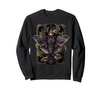 Moth Tarot Card, Gothic Butterfly, Goth Dark Witchcraft Sweatshirt, Adult Unisex, Black, Small