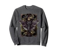 Moth Tarot Card, Gothic Butterfly, Goth Dark Witchcraft Sweatshirt, Adult Unisex, Dark Heather Grey, Medium