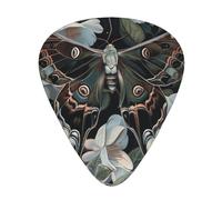 moth that looks like a peacock Print Guitar Picks 12-Pack - Assorted Thickness Picks with Storage Box & Assorted Unique Design for Acoustic, Electric, Bass, and Ukulele Players