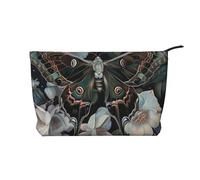Moth That Looks Like a Peacock Printed Corduroy Makeup Bag for Travel & Daily Use, Stylish Pouch Purse Case Cosmetic Bags Organizer for Women