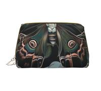 Moth That Looks Like a Peacock Printed Cosmetic Bags for Women Mom, Large PVC Leather Travel Makeup Bag Cute Gifts Toiletry Bag with Zipper