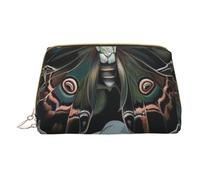 Moth That Looks Like a Peacock Printed Cosmetic Bags for Women Mom, Small PVC Leather Travel Makeup Bag Cute Gifts Toiletry Bag with Zipper