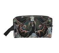 Moth That Looks Like a Peacock Printed Makeup Bag for Women Travel Make Up Toiletry Organiser Large Capacity Cosmetic Bag with Handle
