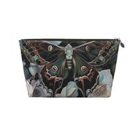 Moth That Looks Like a Peacock Printed Travel Cosmetic Bags with Gold Zipper Makeup Organizer Cosmetic Case Toiletry Bag for Women Mom Girls