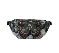 Moth That Looks Like a Peacock Printed Waist Bag Adjustable Bum Bag Lightweight Travel Waist Fanny Pack Belt for Walking Cycling Hiking Travel