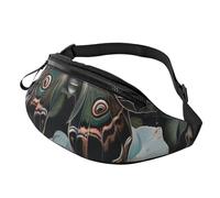 Moth That Looks Like a Peacock Printed Waist Bag with Headphone Jack, Personalized Bumbags Fanny Packs Unisex Running Hiking Crossbody Bags for Men Women
