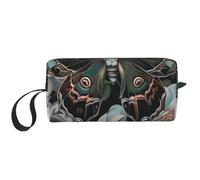 Moth That Looks Like A Peacock Printing Makeup Bag for Women Girl Portable Travel Cosmetic Bag Makeup Pouch Organizer with Handle