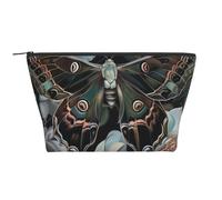 Moth That Looks Like a Peacock Printing Trapezoid Makeup Bag for Women Girl Large Capacity Portable Travel Cosmetic Bag Makeup Pouch Organizer