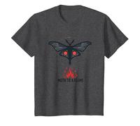 Moth to a Flame: Mystical Nocturnal Attraction T-Shirt, Kids, Dark Heather Grey, 12 Years
