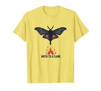 Moth to a Flame: Mystical Nocturnal Attraction T-Shirt, Men, Lemon, L