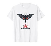 Moth to a Flame: Mystical Nocturnal Attraction T-Shirt, Men, White, 4XL