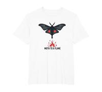 Moth to a Flame: Mystical Nocturnal Attraction T-Shirt, Men's Big and Tall, White, 4X Tall