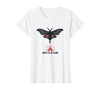 Moth to a Flame: Mystical Nocturnal Attraction T-Shirt, Women, White, XS