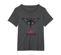 Moth to a Flame: Mystical Nocturnal Attraction T-Shirt, Women's Plus, Dark Heather Grey, 6X